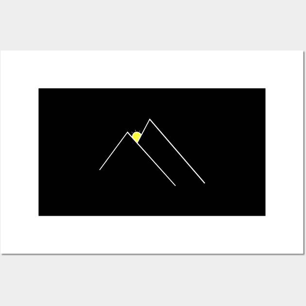 Mountain Lines With Sun Rise Climb And Hike The Peaks Wall Art by mangobanana